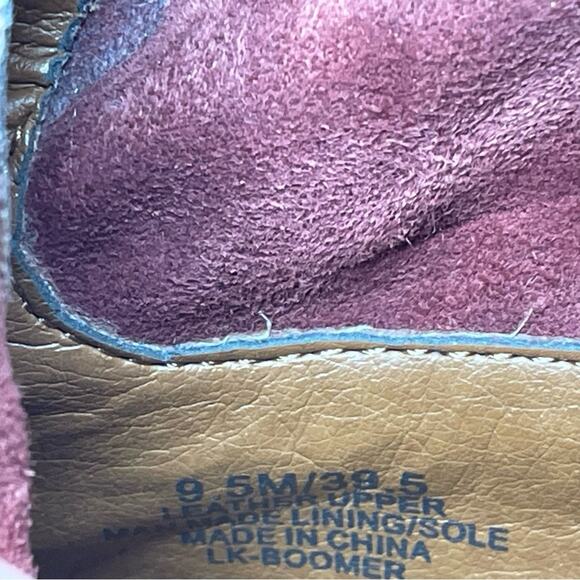 Lucky Brand Western Wine Leather Boomer Bootie Buckle 9.5 - Picture 10 of 10